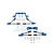 GPM Racing blue aluminium suspension upgrade kit for 1/10 RC cars including tie rods, stabiliser bars, and mounting hardware.
