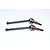 Two black metal CVD drive shafts with spring steel joints for RC cars, shown against a plain white background.
