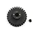 A Yeah Racing 28T 1Mod steel pinion gear with a small grub screw on a white background.