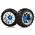 HSP 2.8" Off Road V-Groove Tyres on 10 Spoke Chrome Blue Rims - Wheels 2Pcs 08010G