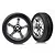 Traxxas 2.2" Alias Ribbed Tyres on Chrome Tracer Rims - Glued Wheels 2Pcs 2471R