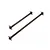 Two black metal centre driveshafts for an RC car, each with a ball joint and cross pin at both ends, isolated on a white background.