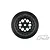 A black Pro-Line Showtime+ RC wheel rim viewed from the front against a white background.