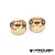 Two Vanquish brass SLW 350 beadlock wheel hex hubs shown from an angled top-down perspective against a white background.