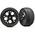 Traxxas 2.8" Ribbed Tyres on Black Chrome All-Star Rims - Glued Wheels 2Pcs 3771A
