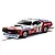A 1/32 scale Scalextric Chrysler Hemicuda slot car in red and white livery with number 8, featuring Wolf Motor Oil and Levi's branding.