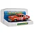 A 1/32 scale Scalextric Chevrolet ZL1 Camaro slot car in red, displayed inside its clear plastic retail packaging box.