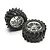 Traxxas 3.8" Maxx Chevron Tyres on SS Chrome Split-Spoke Rims - Glued Wheels 2Pcs 5173
