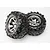 Traxxas 3.8" Canyon AT Tyres on Chrome Geode Rims - Glued Wheels 2Pcs 5673