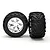 Traxxas 3.8" Maxx Tyres on Chrome Geode Rims - Glued Wheels 2Pcs 5674
