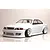 A white 1/10 scale RC Toyota Chaser JZX100 drift car body shell with BN Sports styling, shown on a reflective surface against a white textured background.