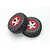 Traxxas 2.2/3.0" Off Road Tyres on Satin Chrome/Red Rims - Glued Wheels 2Pcs 5873A