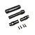 Losi 1/6 Super Baja Rey 2.0 rear slider drive shaft components including a sleeve, shaft, two universal joints, and four screws on a white background.