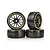 Vision RC 1.9" V-Pattern Drift Tyres on Spoke Black Rims - Glued Wheels 4Pcs VSKT637030G