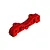 A red anodized aluminium suspension arm pin mount for an ARRMA RC vehicle, shown from a high-angle perspective against a white background.