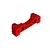 A red anodized aluminium suspension arm pin mount for ARRMA RC vehicles, featuring a curved design with multiple mounting holes.