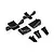 Yeah Racing black aluminium fan mount set including two brackets, two angled mounts, and four black screws on a white background.
