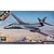 Box art for an Academy 1/144 scale USAF B-1B Lancer model kit featuring an illustration of the bomber flying over a desert landscape.