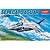 Academy 1/144 scale Sepecat Jaguar model kit box art showing a camouflaged jet fighter flying over a landscape.