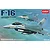 Box art for an Academy 1/144 scale F-16 Fighting Falcon model kit featuring two F-16 jets flying over a landscape.
