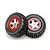 Traxxas 1.5/1.9" 1/16 Slash Off Road Tyres on Satin Chrome/Red Rims - Glued Wheels 2Pcs 7073A