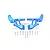 GPM Blue Aluminium Rear Wing Mounts 2Pcs w/ Hardware ER2040RB-B