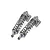 A pair of silver GPM Racing adjustable piggyback shock absorbers for RC cars against a white background.