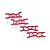 Four red aluminium RC suspension arms with mounting hardware on a white background.