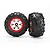 Traxxas 2.2" Canyon AT Tyres on Chrome Red Rims - Glued Wheels 2Pcs 7272