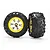 Traxxas 2.2" Canyon AT Tyres on Chrome Yellow Rims - Glued Wheels 2Pcs 7276