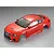 A 1/10 scale orange Lexus RC F RC car body shell, painted and detailed with windows, grille, and Lexus branding, shown from a high-angle studio view.