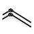 Two black metal universal drive shafts for an RC car, shown against a white background.