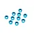 A collection of ten blue anodized aluminium M3 countersunk washers arranged on a white background.