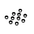 A set of ten black anodized aluminium M3 countersunk washers arranged on a plain white background.