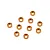 Ten orange anodized aluminium M3 countersunk washers arranged on a white background.