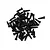 A pile of black micro button head screws with coarse threads for RC hobby use.