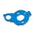 A blue anodized aluminium motor mount for the Tamiya XV-01 RC chassis, featuring the Yeah Racing logo.