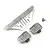 Yeah Racing stainless steel skid plate and two differential covers with mounting screws on a white background.