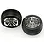 Traxxas 2.8" Front Alias Ribbed Tyres on Chrome Twin-Spoke Rims - Glued Wheels 2Pcs 5574R
