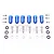 GPM Blue Aluminium TRX6 +23mm Hex Adapters 6Pcs w/ Hardware TRX6010/23MM-B