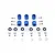 GPM Blue Aluminium TRX6 +12mm Hex Adapters 6Pcs w/ Hardware TRX6010/12MM-B