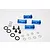 GPM Blue Aluminium +25mm Hex Adapters 4Pcs w/ Hardware SLA010/+25MM-B