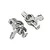 A pair of silver aluminium RC steering hubs for Losi vehicles, shown from a top-down angle against a white background.