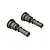Two dark grey steel CVD wheel axles for ARRMA RC vehicles, shown from an isometric angle against a white background.