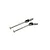 Two Kyosho front drive shafts for RC cars, featuring universal joints and metal construction, isolated on a white background.