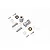 GPM Racing 12mm wheel hex adapters with 21mm extension, including pins, screws, and washers on a white background.
