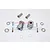 GPM Racing grey aluminium 12mm wheel hex adapters with extended reach, including pins, screws, and washers on a white background.