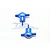 Two blue anodized aluminium spare tyre locks for RC cars by GPM Racing, featuring threaded posts and GPM branding.