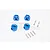 GPM Blue Aluminium 12mm Wheel Hex +9mm Adapters 2Pcs w/ Hardware GT010/12X9MM-B