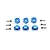 GPM Blue Aluminium 12mm Wheel Hex +6mm Adapters 6Pcs w/ Hardware TRX6010/6MM-B